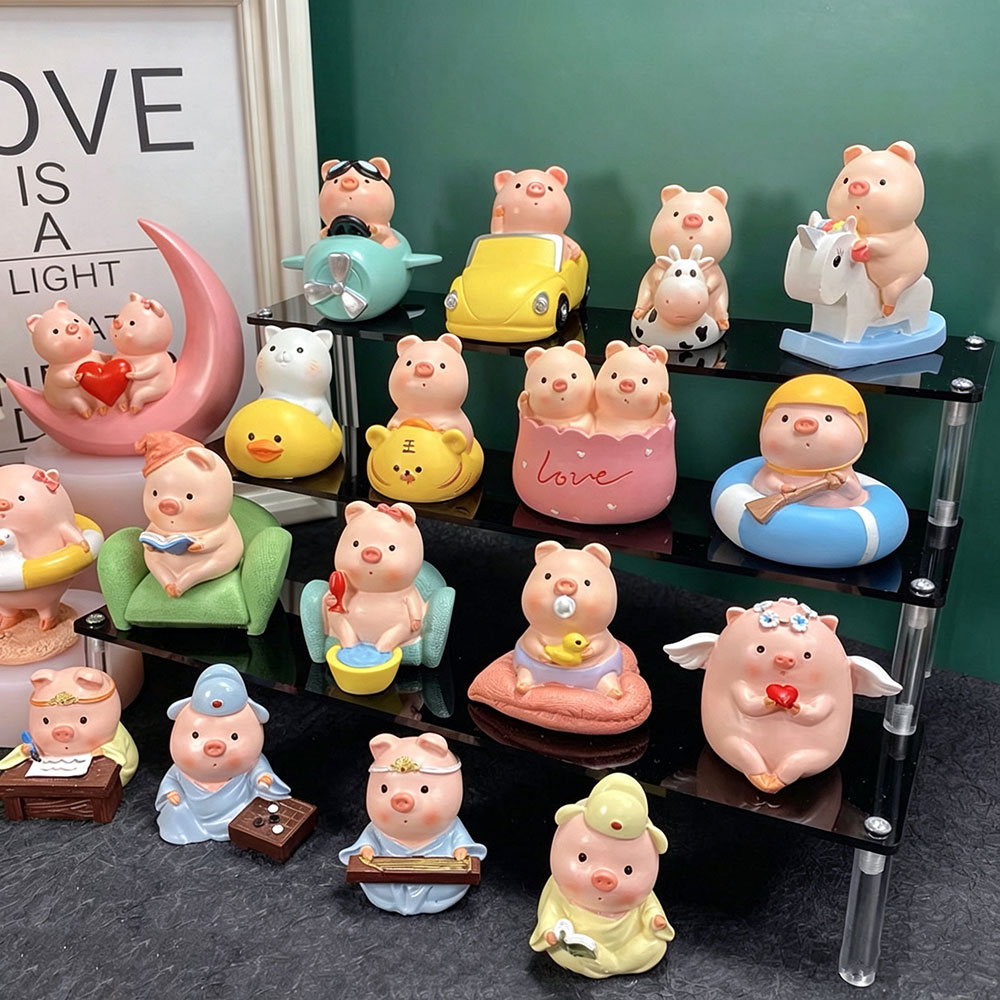 Soap Making Friends - ラッキーピッグシリコンモールド石膏セメントキャンドルDIYエポキシ樹脂石鹸型ホームデスクトップデコレーション作成キット友人へのギフト