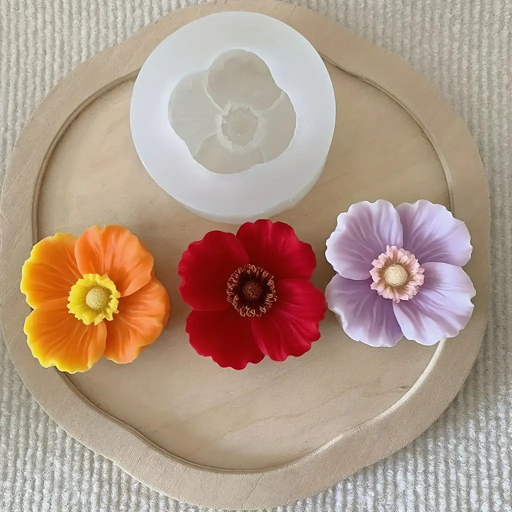 Soap Making Home - 花の形をしたシリコンキャンドル型、石鹸、粘土、樹脂工芸品、家の装飾、さまざまなホリデーギフトの作成に使用できます。