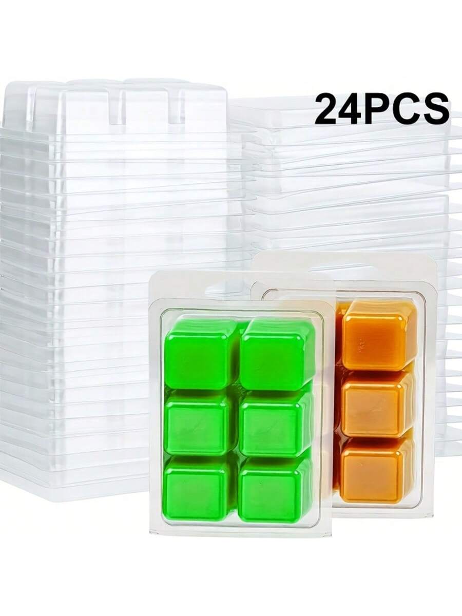 Soap Making Websites - 12/24個入り 長方形 6穴 クリアプラスチックモールドトレイ キャンドル作り、石鹸作り、DIYワックスメルトモールド、キャンドル作り用品