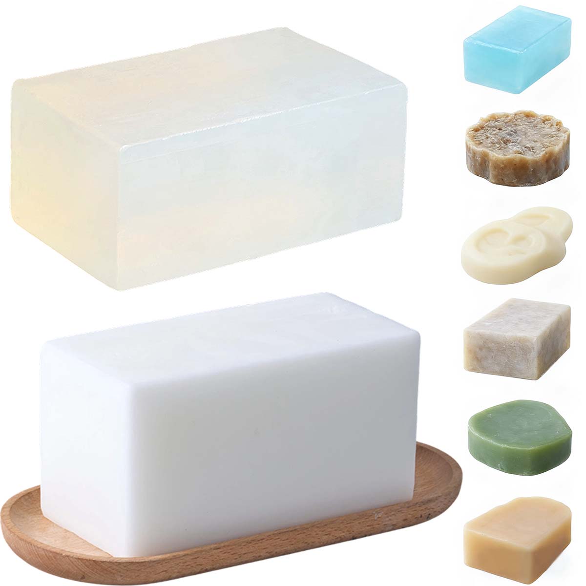 Soap Making Diy Kit - 1000g クリアホワイトソープベース DIY 手作りアロマセラピーソープ原料 グリセリン バスフォームバタークラフト製作用品