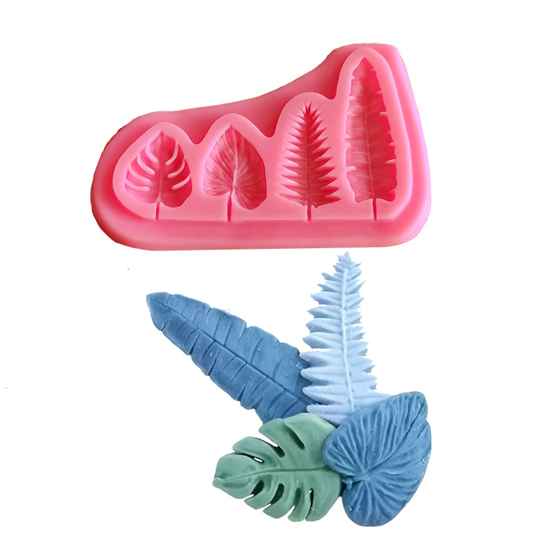 Soap Making Molds - ヤシの葉と亀の葉シリコーン型フォンダンケーキ型チョコレート石鹸型キッチンベーキングデコレーションケーキツール