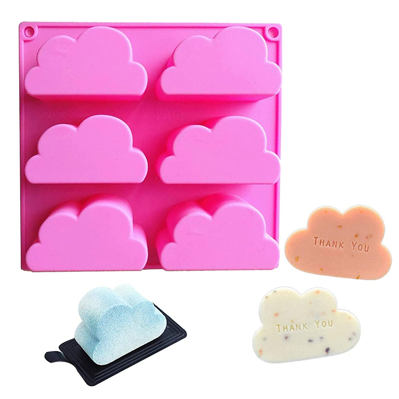 Soap Making Websites - 石鹸を作るためのクラウドシリコンモールド、プディングゼリーアイスキューブトレイ、ムースケーキベーキング、キッチンツール、ジャバトンの贅沢、新しい用品