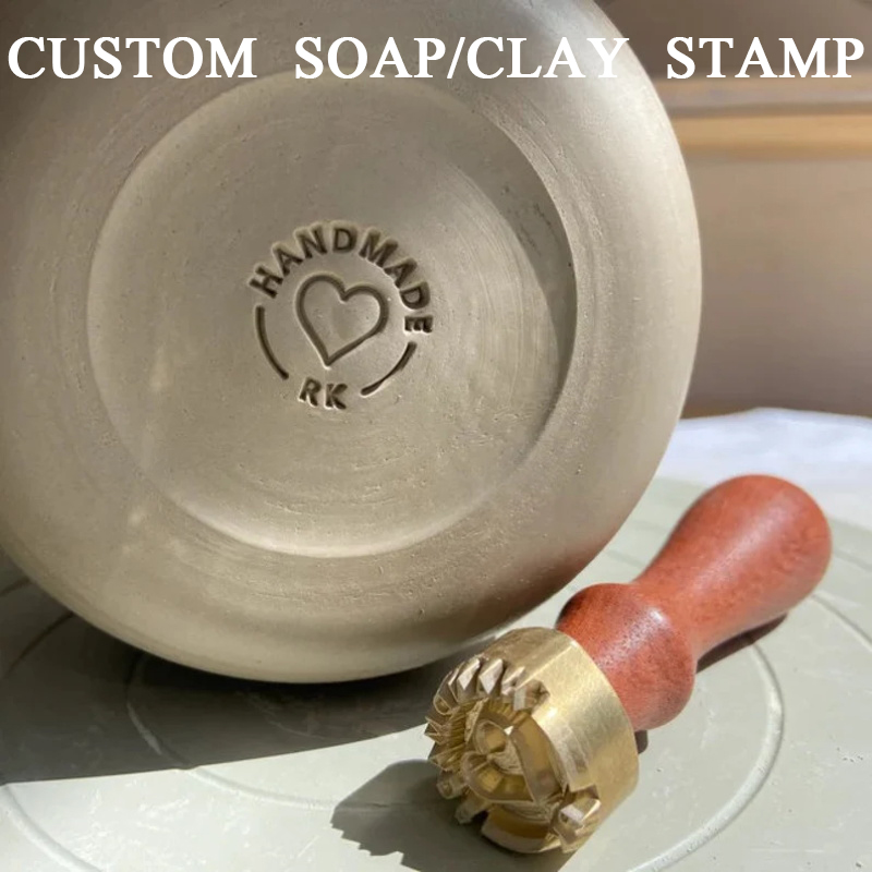 Soap Stamp Custom - 陶器用カスタムクレイスタンプ、パーソナライズされた石鹸スタンプ、陶芸家へのギフト、ポリマースタンプ、陶器用セラミックスタンプ