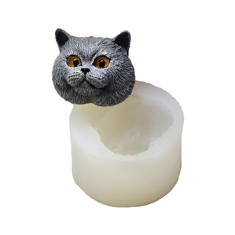 Soap Making Molds - シリコーン型短毛猫型手作りチョコレート石鹸型フォンダンケーキデコレーションツール DIY ビスケット型食品安全 F032