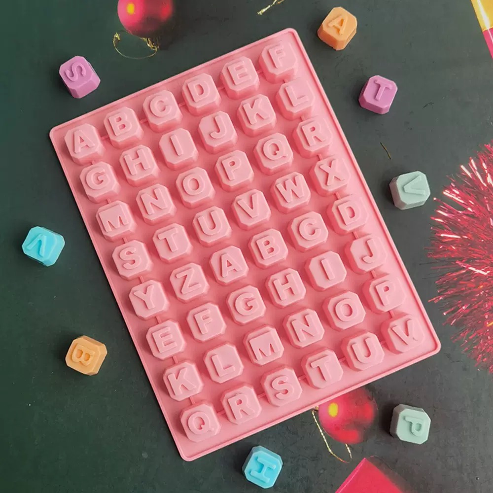 Soap Making Molds - 48 文字英語アルファベット文字シリコーン型石鹸型ケーキカップケーキベーク耐熱皿チョコレート石鹸 Diy デコレーションツール金型