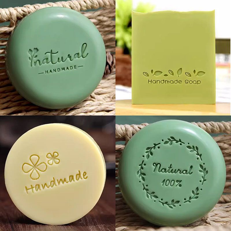 Soap Making Websites - パーソナライズされた透明なアクリルシールシール,天然シリーズ,石鹸スタンプ,DIY,手作り,石鹸作りキット,サプライ,40x40mm