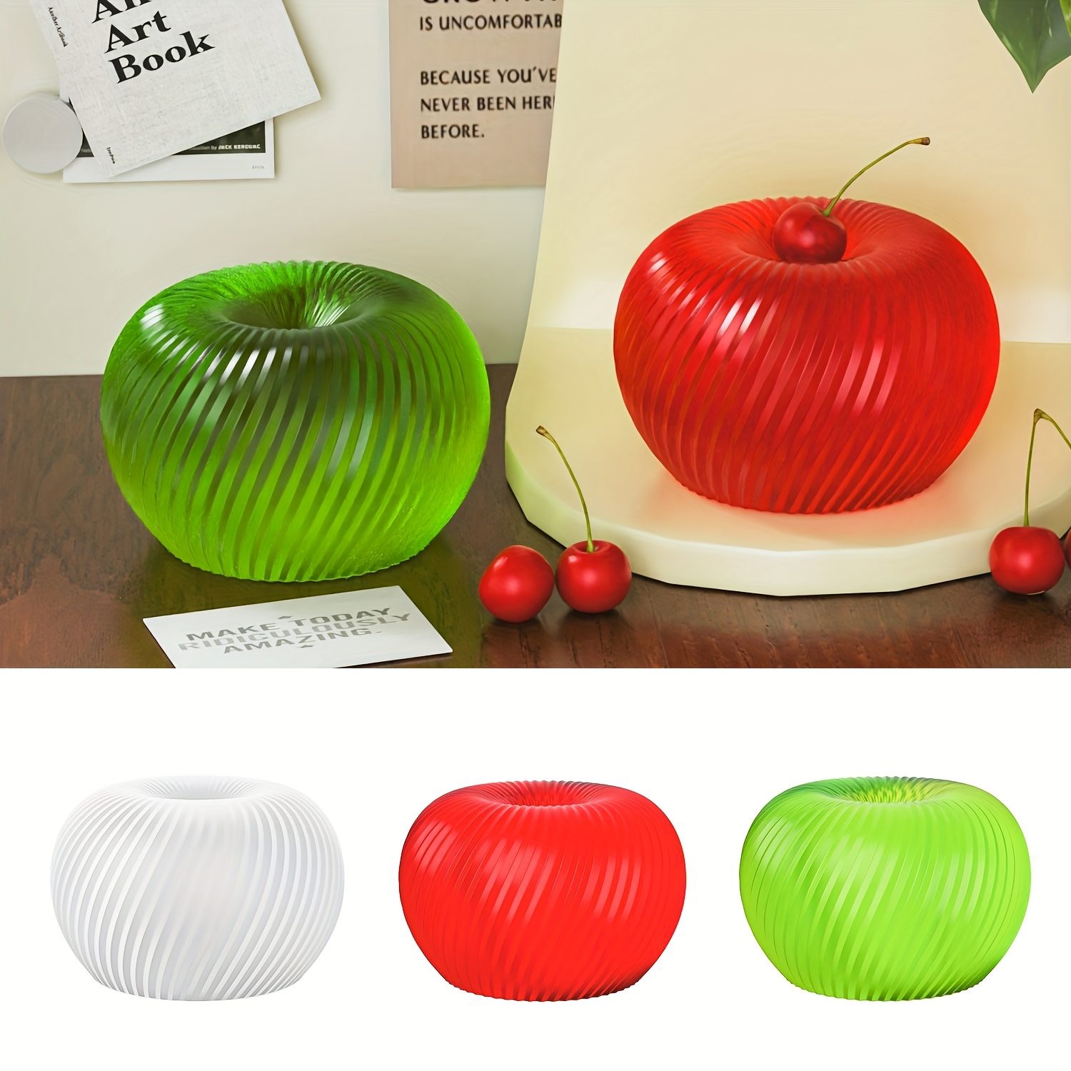 Soap Making Molds - 石鹸、キャンドル、石膏工芸品の作成に適した、おしゃれな赤いリンゴ型のシリコンモールドで、お手入れが簡単です。