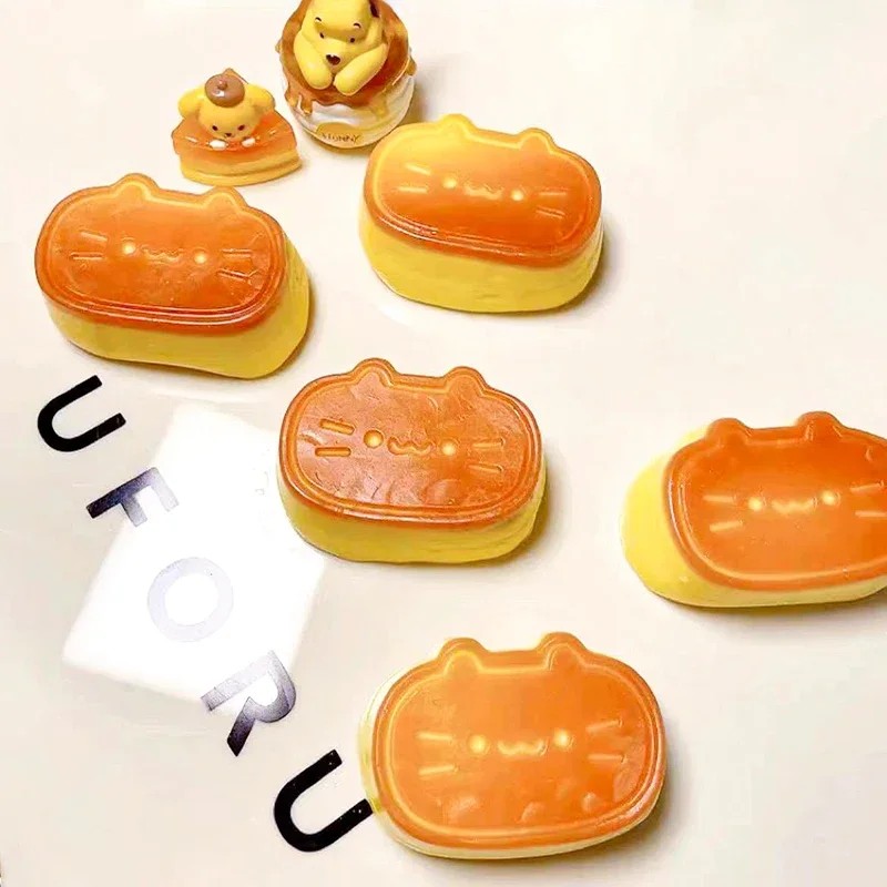 Soap Making Game - 新しいデザイン1個入り猫型チーズケーキシリコンモールド、DIYキャンドルソープ樹脂餅スクイーズ玩具製作