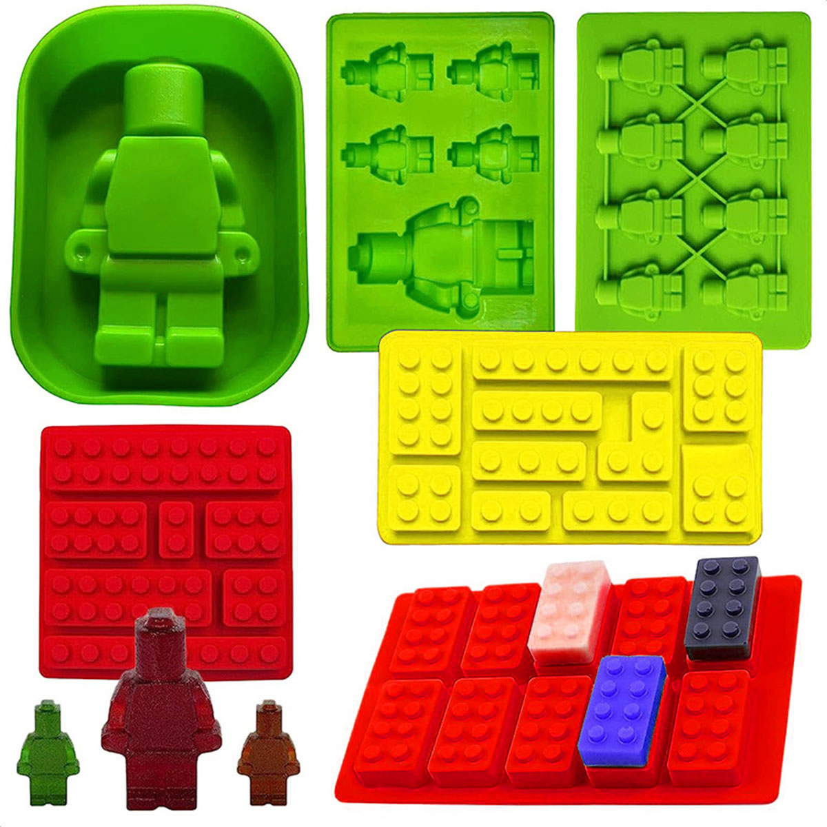 Soap Making Websites - 5キャビティロボットシリコンキャンドルモールド、DIYキャンドル作り、チョコレートアイストレイ、石鹸型、クリスマスギフト、クラフト用品、家の装飾