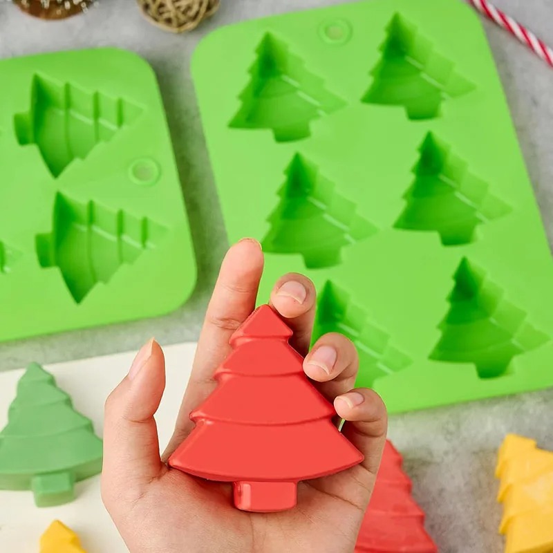 Soap Making Websites - クリスマスツリーシリコンモールド、石鹸作り用品、3Dクリスマスをテーマにしたお菓子、クッキー、製氷皿、ローションバー、キャンドルツール