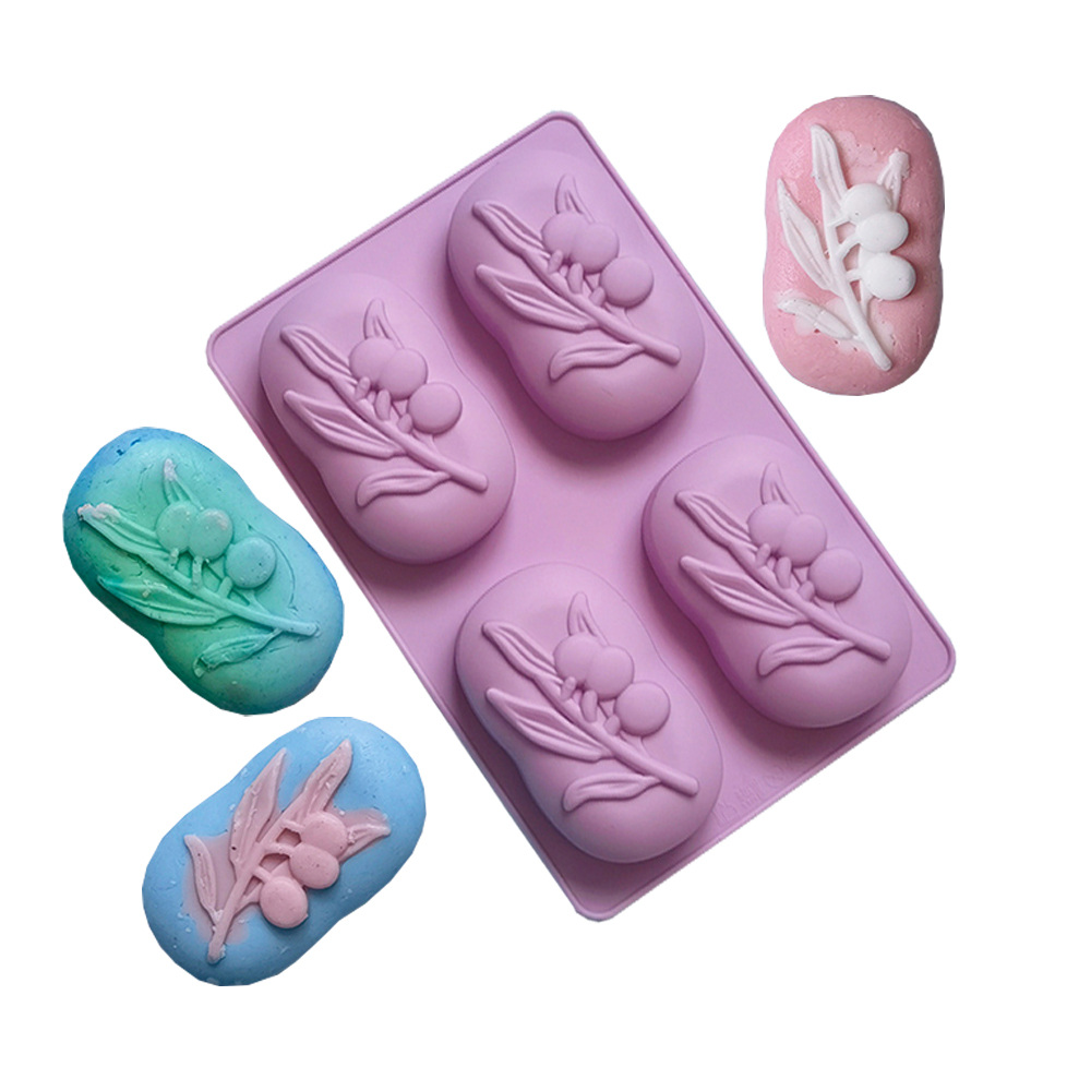 4 キャビティオーバルオリーブツリーシリコーン石鹸型 DIY - Soap Making Home のレビューと価格