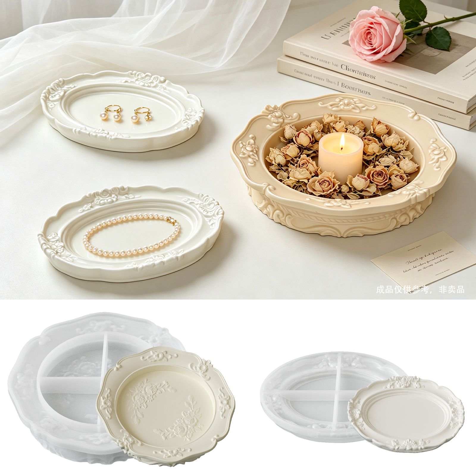 エレガントなヴィンテージバロックレースシリコンモールド、丸型 - Soap Making Molds のレビューと価格