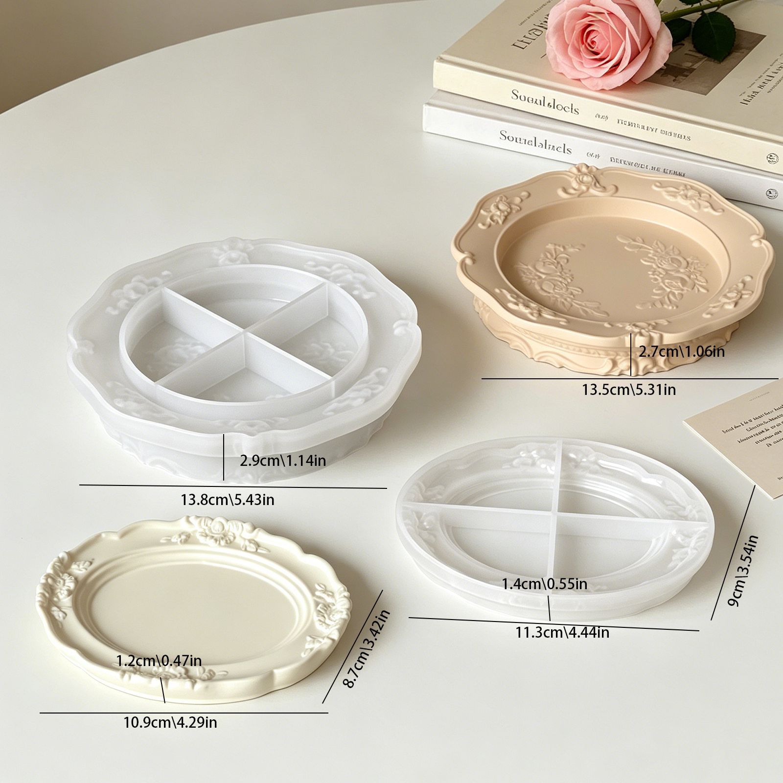 エレガントなヴィンテージバロックレースシリコンモールド、丸型 - Soap Making Molds のレビューと価格