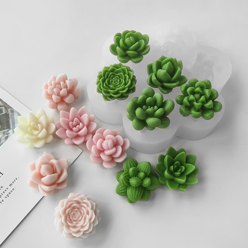 7 in 1 多肉植物サボテンシリコンモールド、DIY手作り - Soap Making Home のレビューと価格