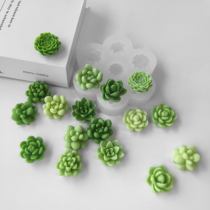 7 in 1 多肉植物サボテンシリコンモールド、DIY手作り - Soap Making Home のレビューと価格