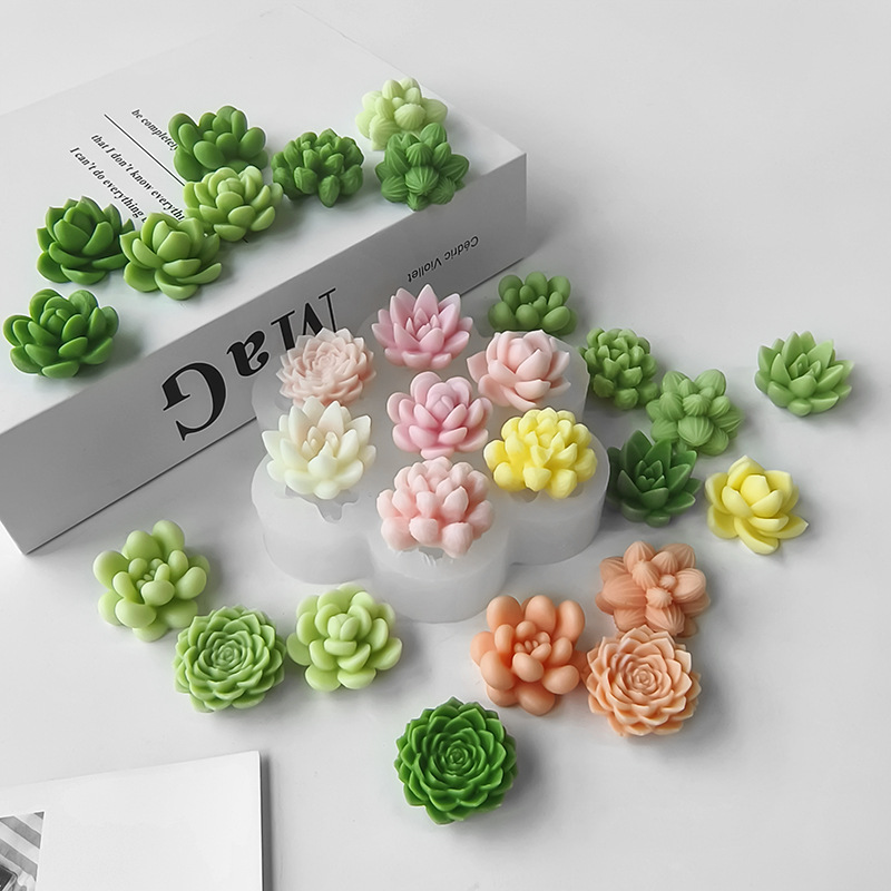 7 in 1 多肉植物サボテンシリコンモールド、DIY手作り - Soap Making Home のレビューと価格