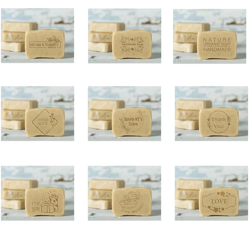 カスタム陶器スタンプ、ロゴデザイン入り粘土用パーソナルセラミ - Soap Stamp Custom のレビューと価格