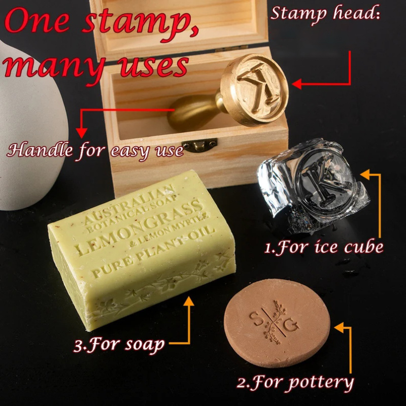 カスタム陶器スタンプ、ロゴデザイン入り粘土用パーソナルセラミ - Soap Stamp Custom のレビューと価格