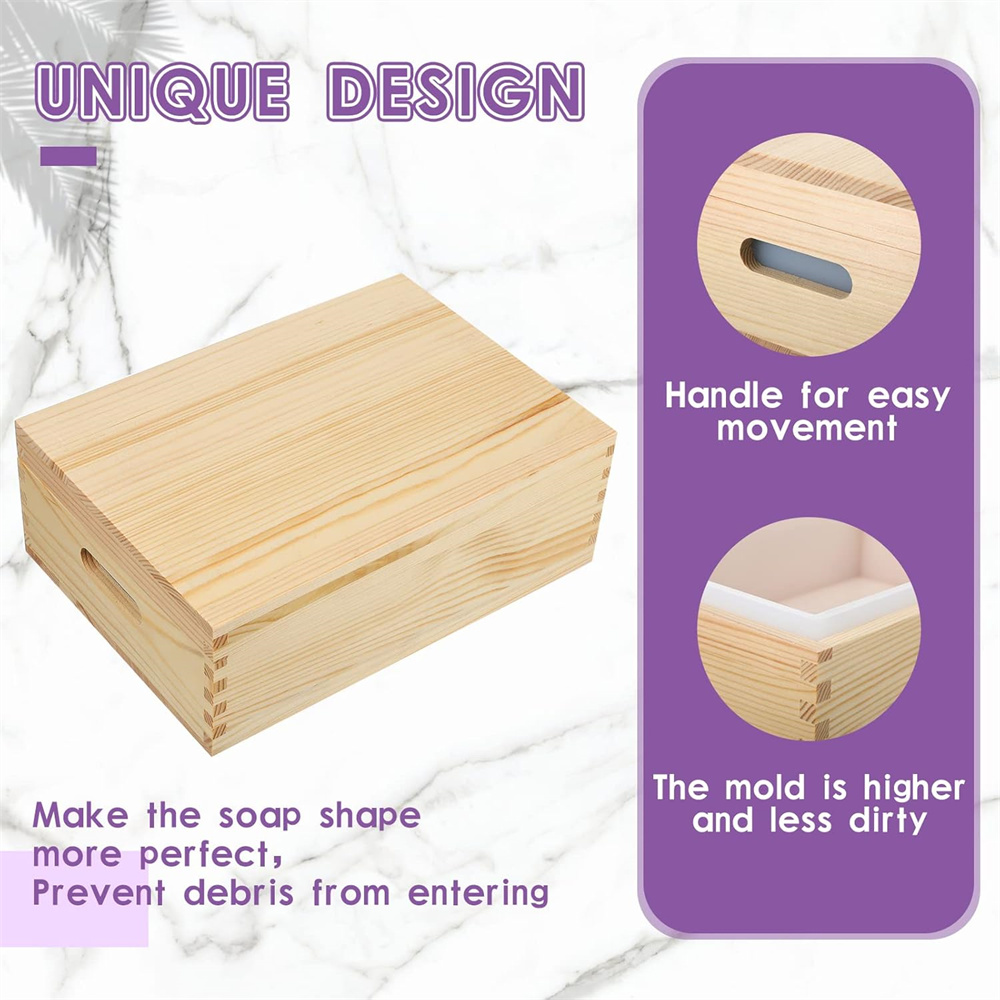 大型石鹸型長方形シリコンライナーモールド木箱と蓋付き DIY - Soap Making Ideas のレビューと価格