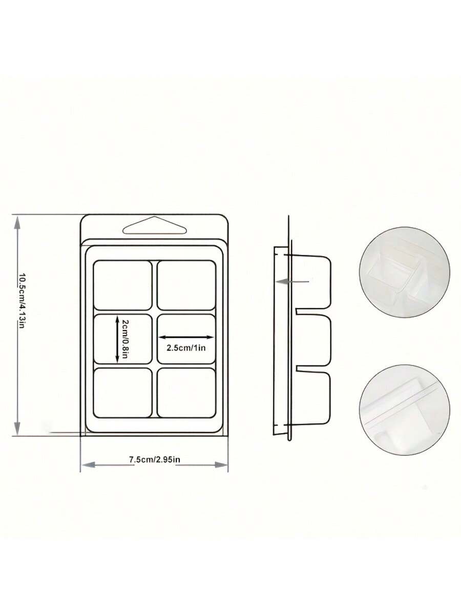 12/24個入り 長方形 6穴 クリアプラスチックモールドト - Soap Making Websites のレビューと価格