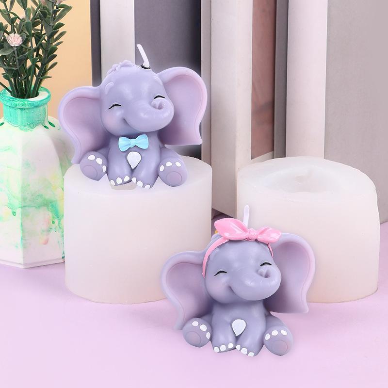 かわいい3D象型シリコンキャンドルモールド、簡単リリース、再 - Soap Making Molds のレビューと価格