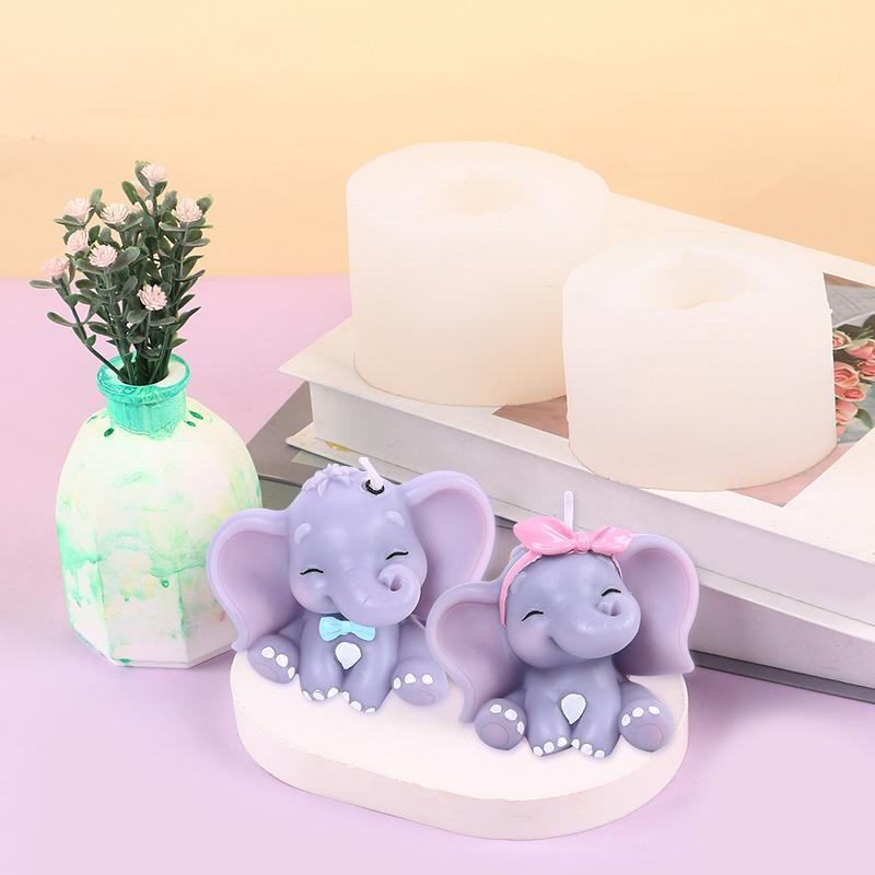 かわいい3D象型シリコンキャンドルモールド、簡単リリース、再 - Soap Making Molds のレビューと価格