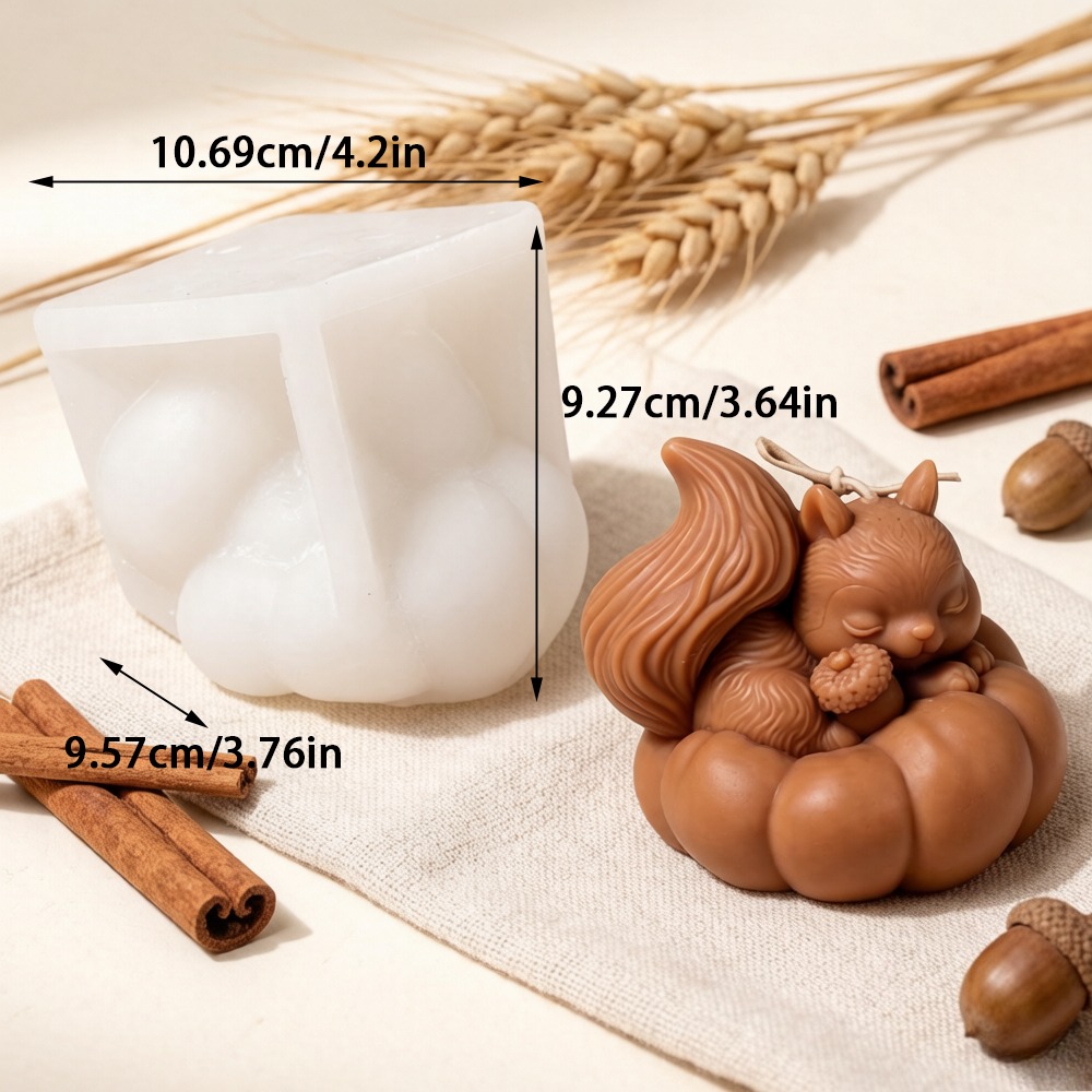 リスとカボチャのシリコンキャンドルモールド、アロマキャンドル - Soap Making Friends のレビューと価格