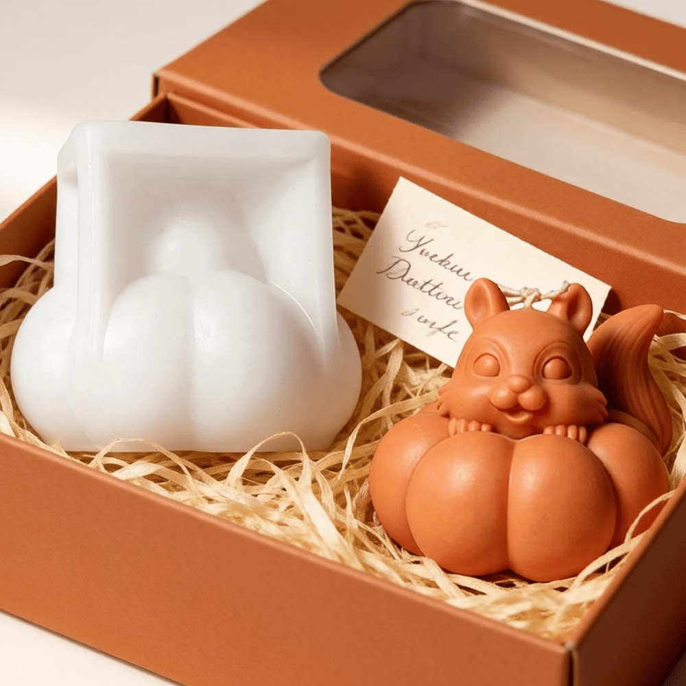 リスとカボチャのシリコンキャンドルモールド、アロマキャンドル - Soap Making Friends のレビューと価格