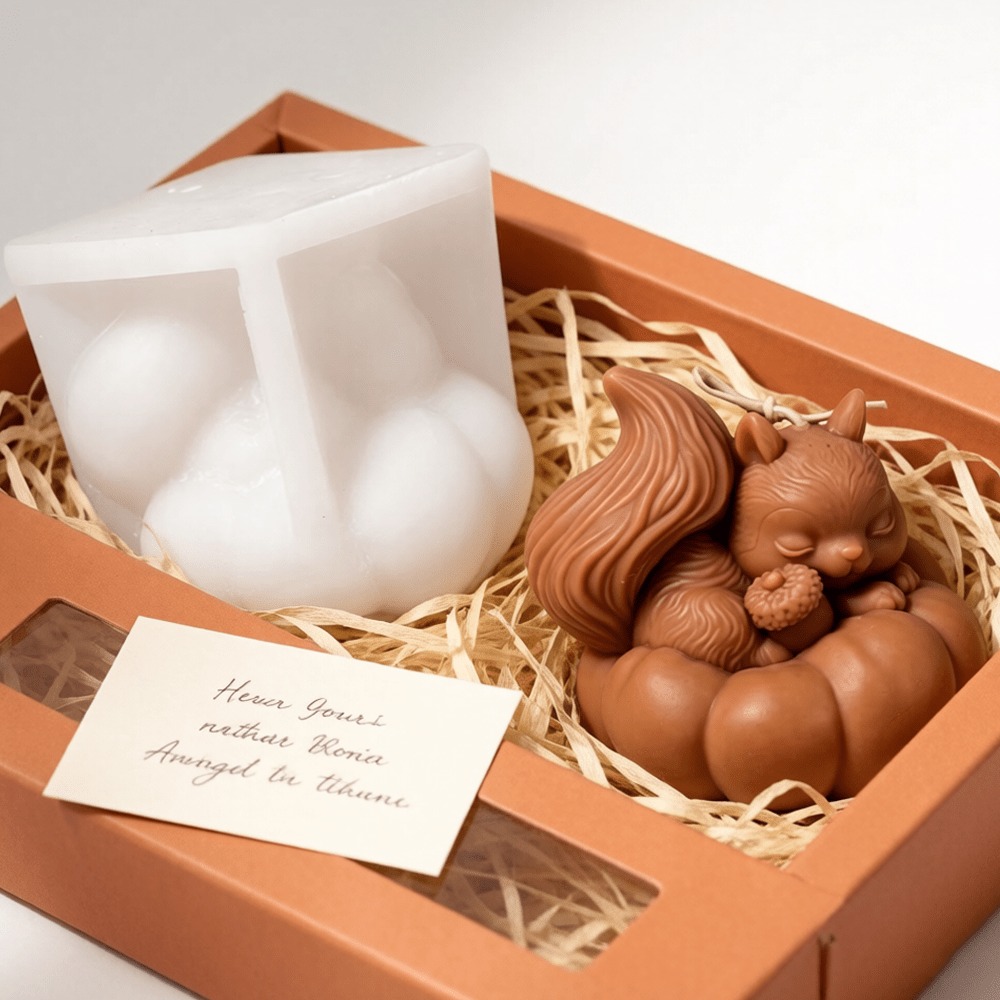 リスとカボチャのシリコンキャンドルモールド、アロマキャンドル - Soap Making Friends のレビューと価格