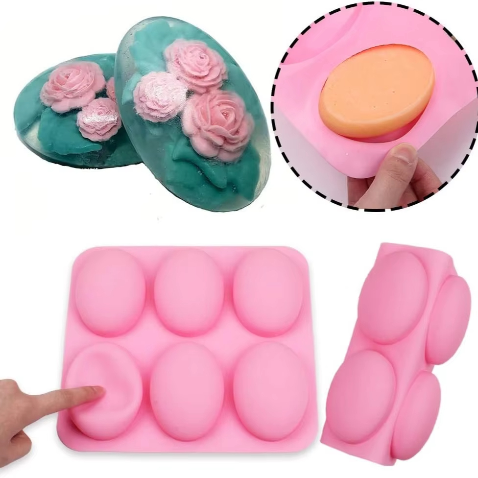 6個のキャビティシリコンモールド、石鹸作りDIY手作り石鹸型 - Soap Making Websites のレビューと価格