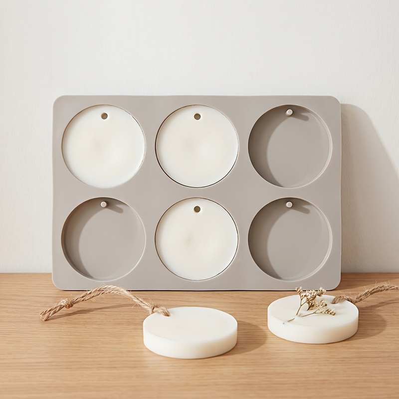 6個の丸いタグ型シリコンモールド DIYアロマセラピーワック - Soap Mold Silicone Loaf のレビューと価格