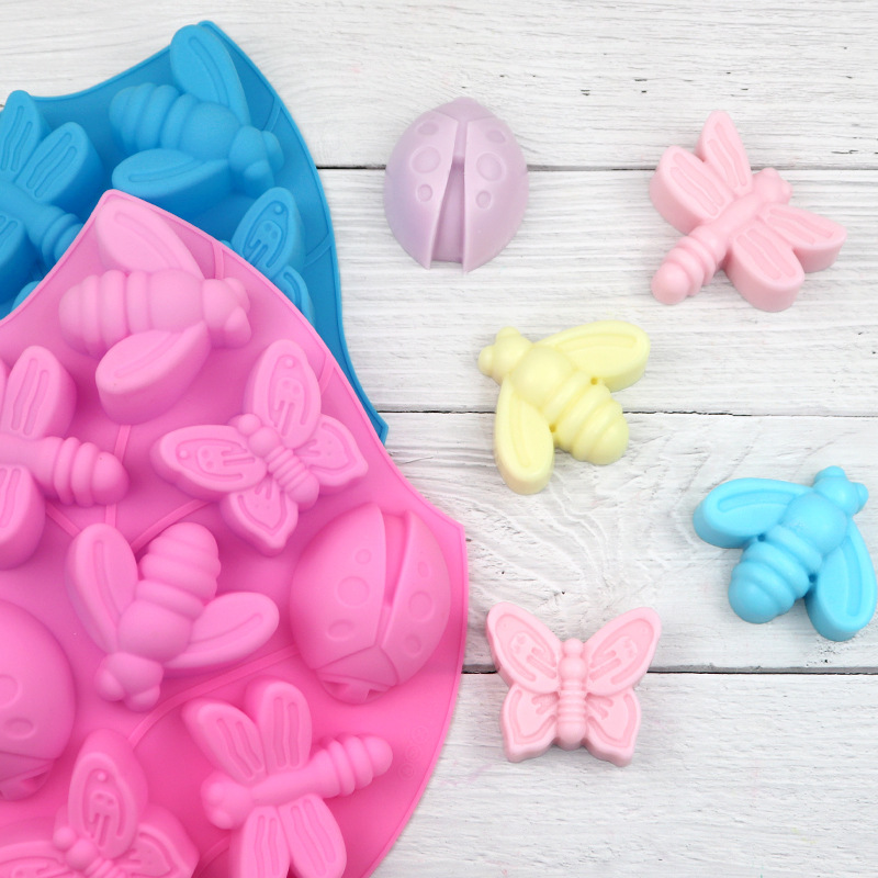 8穴昆虫蝶シリコンチョコレート型蜂ケーキビスケットゼリー焼き - Soap Making Websites のレビューと価格