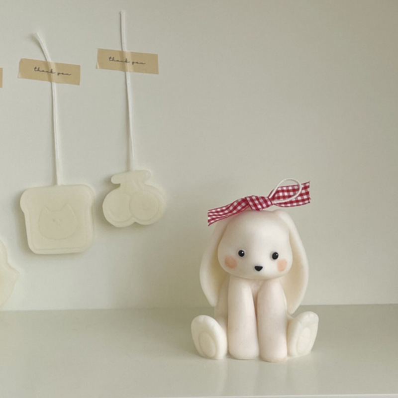 ウサギの形をしたシリコンキャンドル型,かわいい3Dウサギ,動 - Soap Making Home のレビューと価格