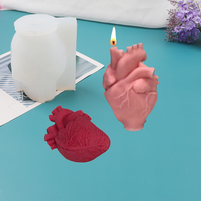 DIY人間の心臓型シリコンキャンドル型　クリエイティブ3Dハ - Soap Making Diy Kit のレビューと価格