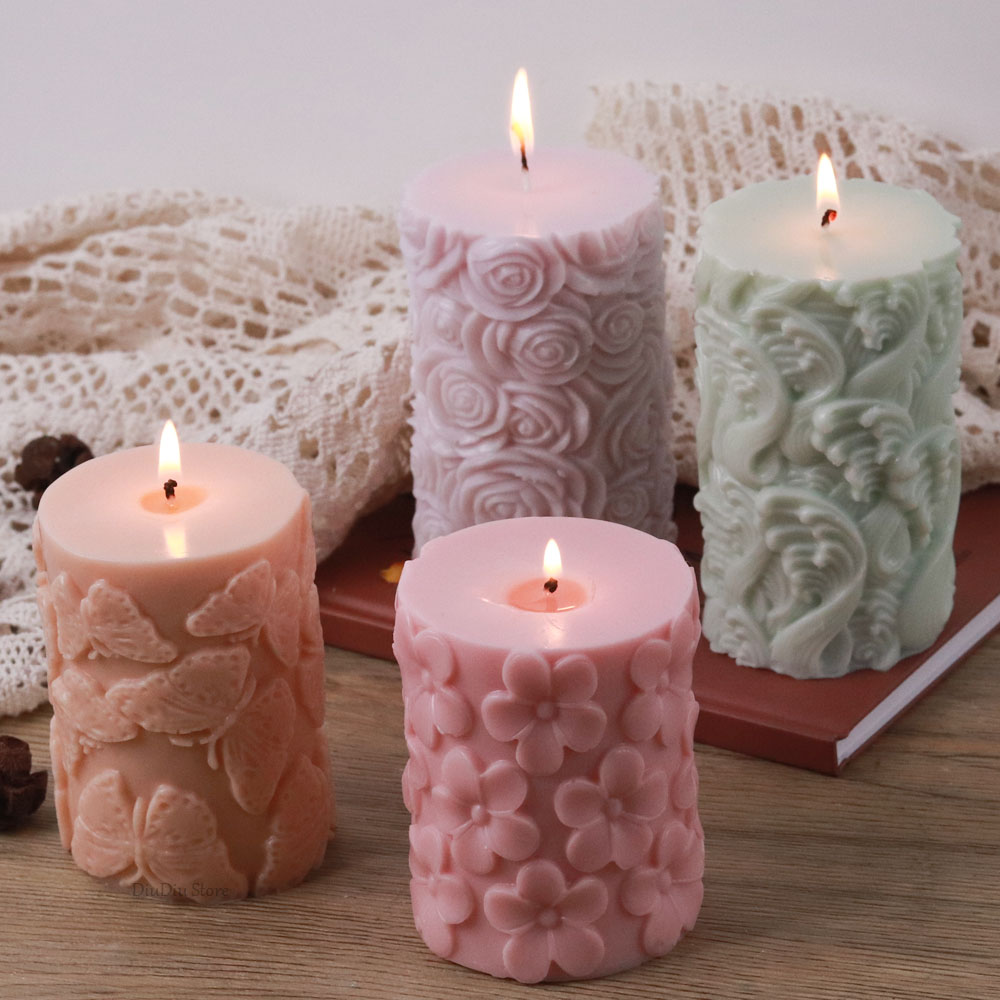 花蝶柱状シリコーンキャンドルモールド DIY 波石鹸樹脂石膏 - Soap Making Home のレビューと価格