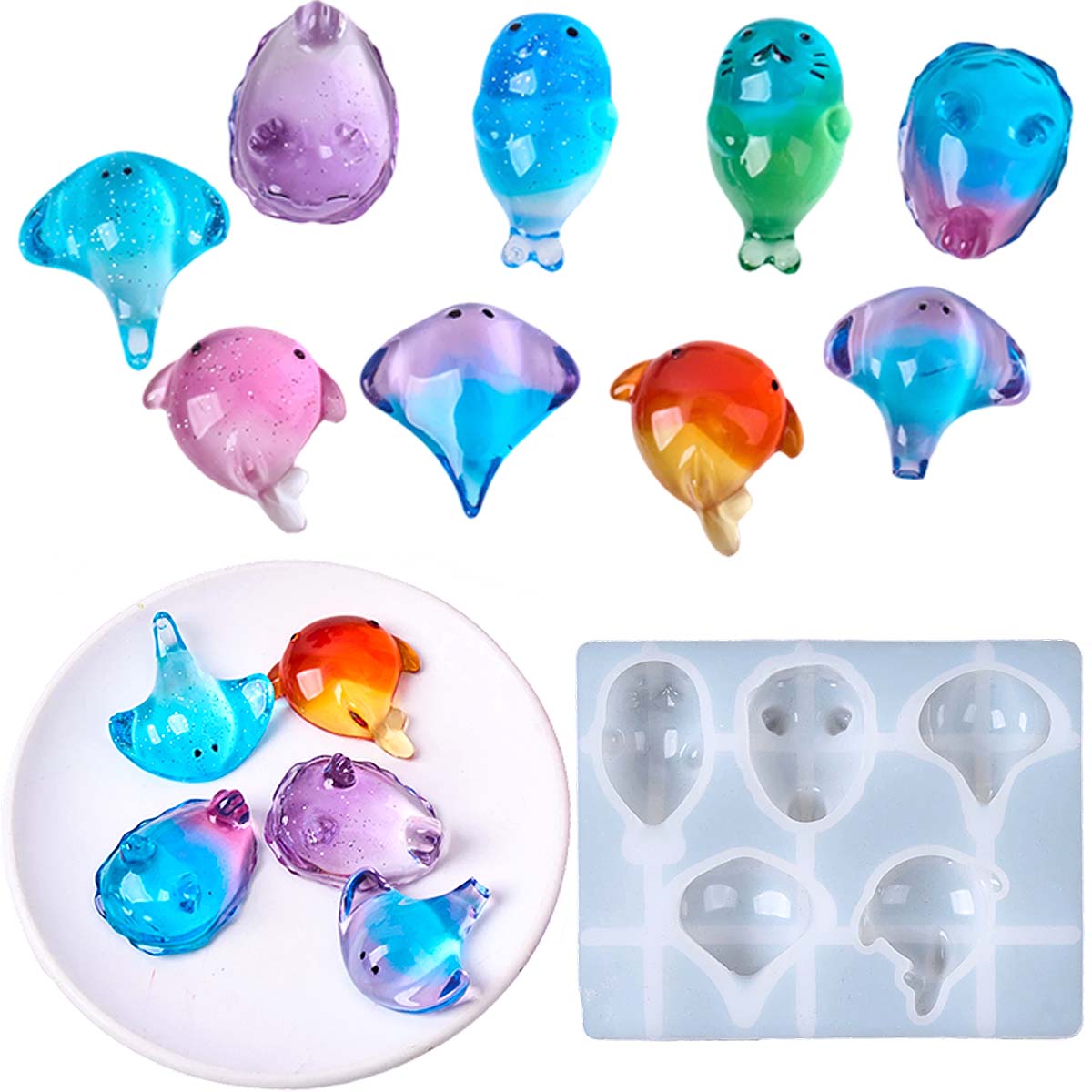 3Dヒーリング可愛いマンタ鯨シリコンモールドDIYキーホルダ - Soap Making Molds のレビューと価格