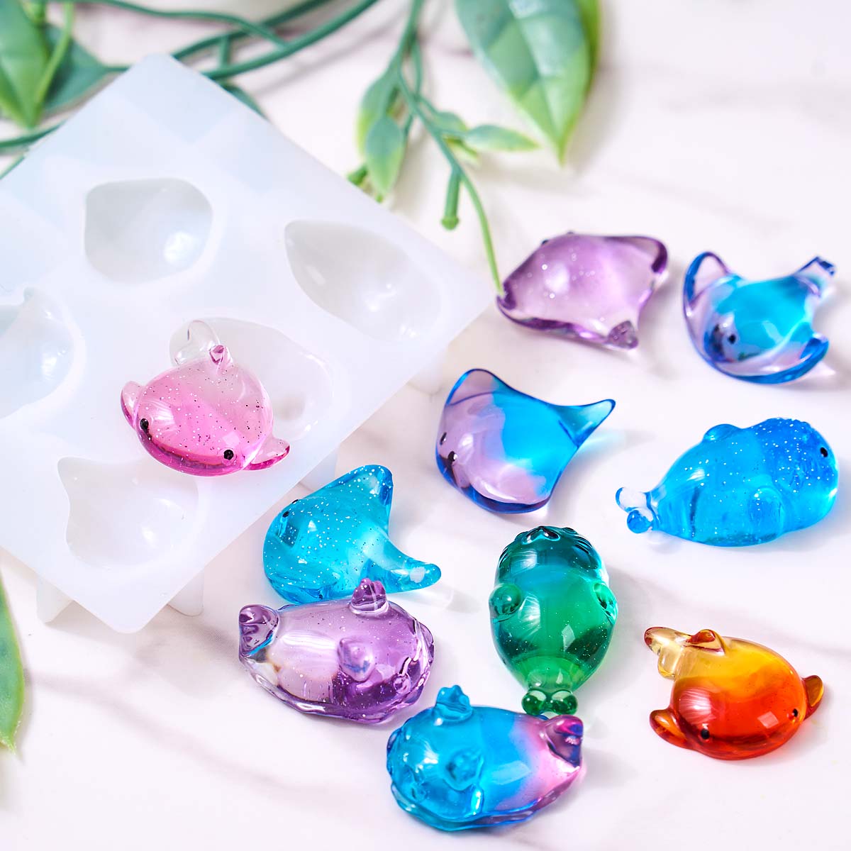 3Dヒーリング可愛いマンタ鯨シリコンモールドDIYキーホルダ - Soap Making Molds のレビューと価格