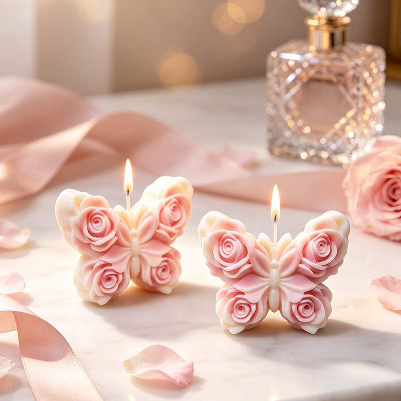 ローズバタフライキャンドルシリコンモールド DIY 花蝶手作 - Soap Making Molds のレビューと価格
