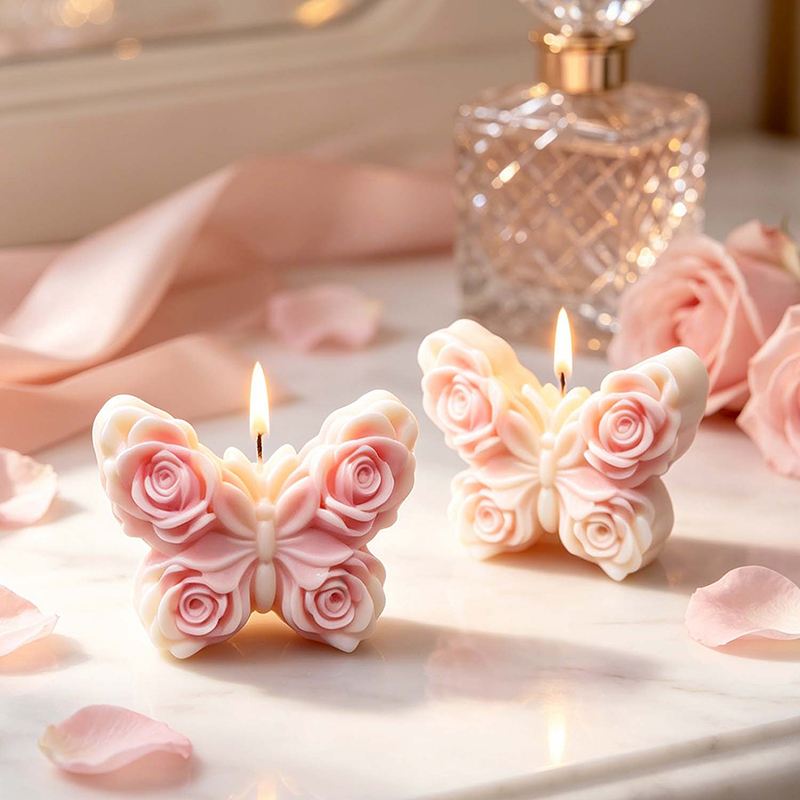 ローズバタフライキャンドルシリコンモールド DIY 花蝶手作 - Soap Making Molds のレビューと価格