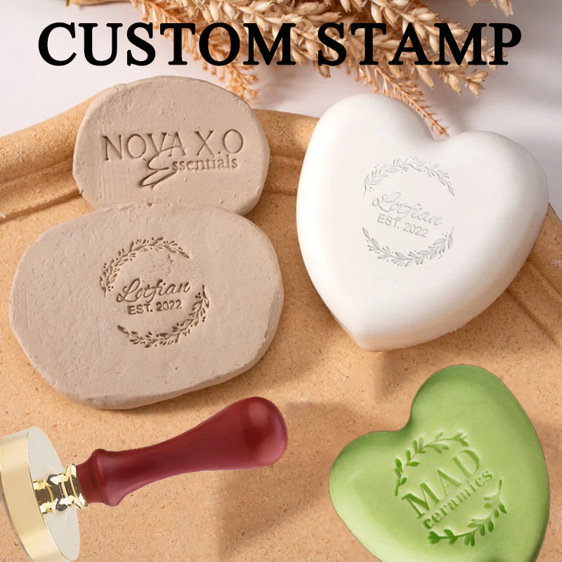 粘土用のパーソナライズされた陶器スタンプ 粘土石鹸氷に独自の - Soap Stamp Custom のレビューと価格