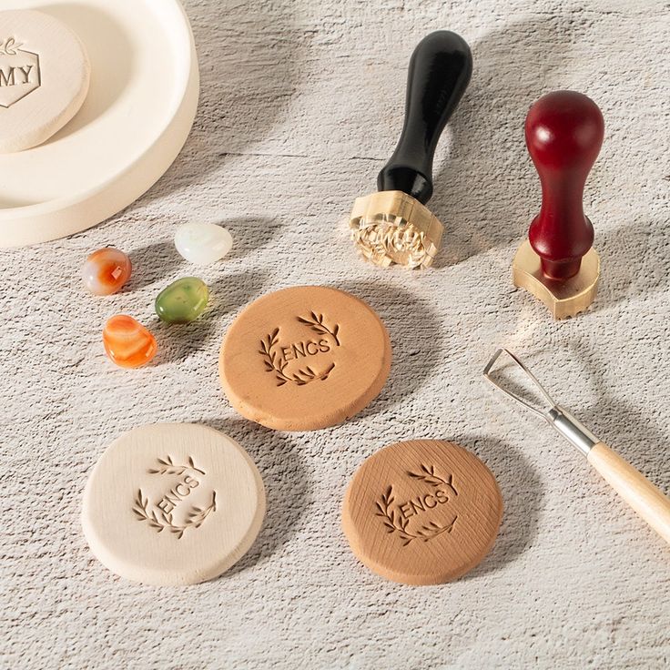 粘土用のパーソナライズされた陶器スタンプ 粘土石鹸氷に独自の - Soap Stamp Custom のレビューと価格