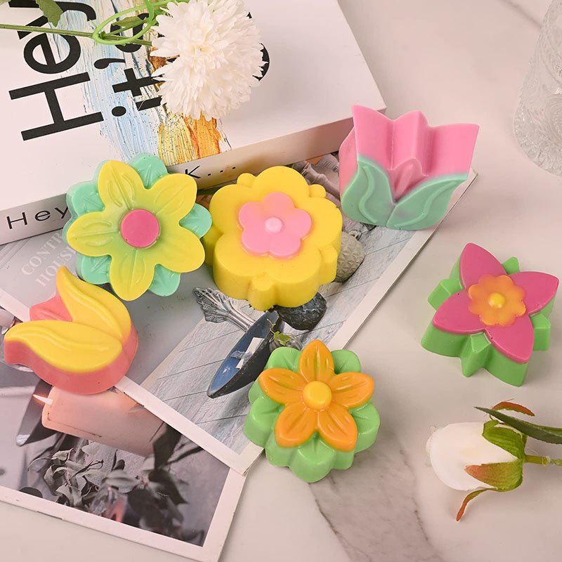 シリコーンフラワーケーキ型 6 キャビティ異なる花チューリッ - Soap Making Websites のレビューと価格