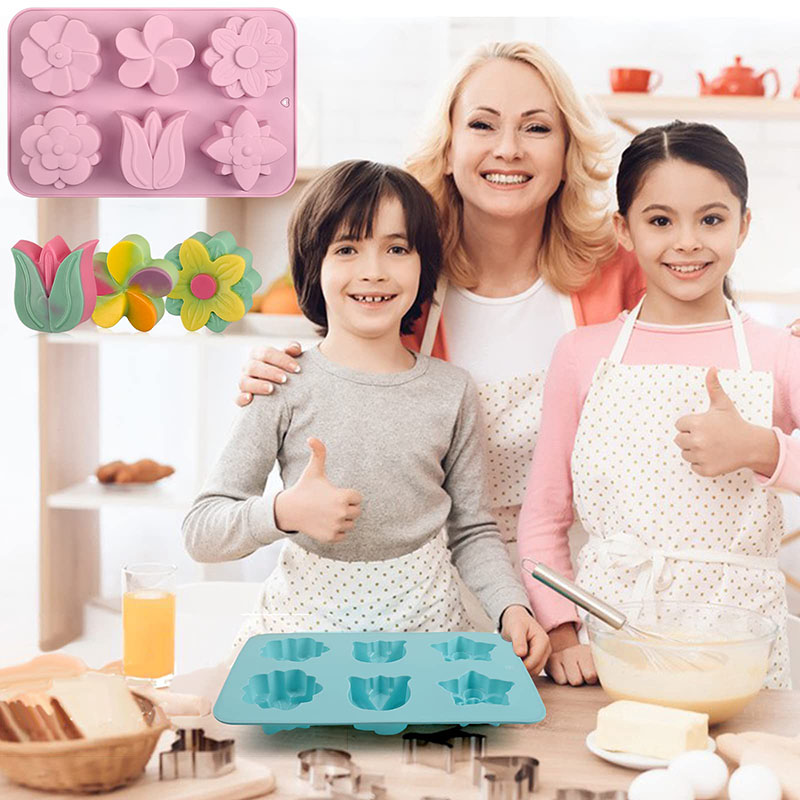 シリコーンフラワーケーキ型 6 キャビティ異なる花チューリッ - Soap Making Websites のレビューと価格