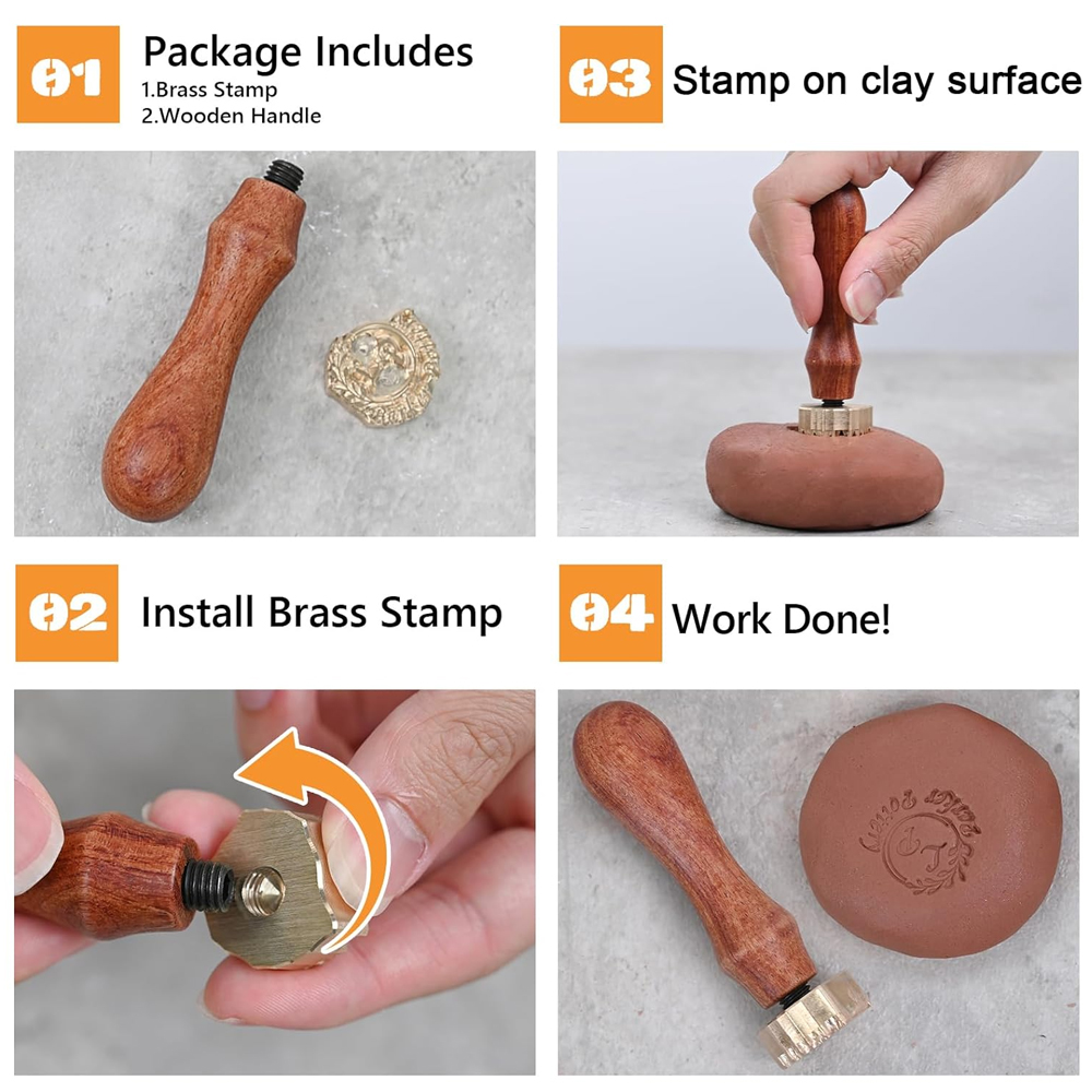 10種類の模様入りパーソナライズクレイスタンプ - カスタマ - Soap Stamp Custom のレビューと価格