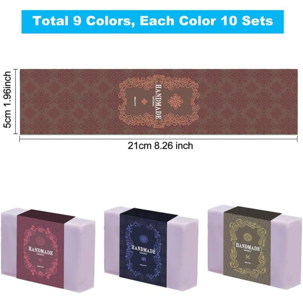 90枚入り手作りラップラベルテープ 9種類の花柄クラフト紙石 - Soap Making Websites のレビューと価格