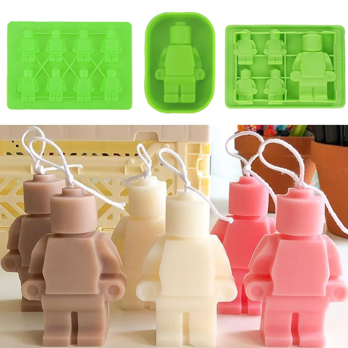 5キャビティロボットシリコンキャンドルモールド、DIYキャン - Soap Making Websites のレビューと価格